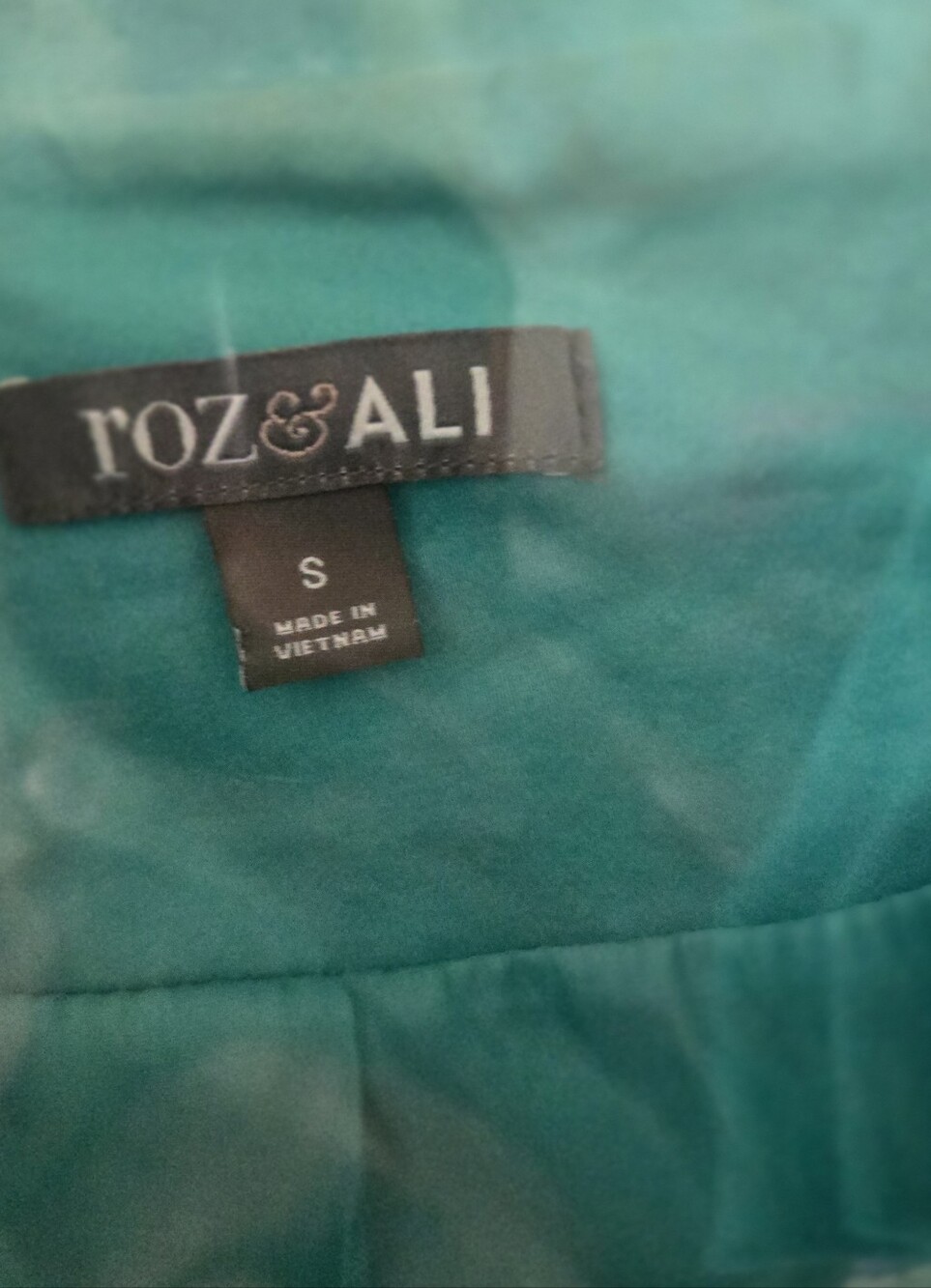 3/$20 Roz & Ali Turquoise Single-Button Blazer - Picture 2 of 4